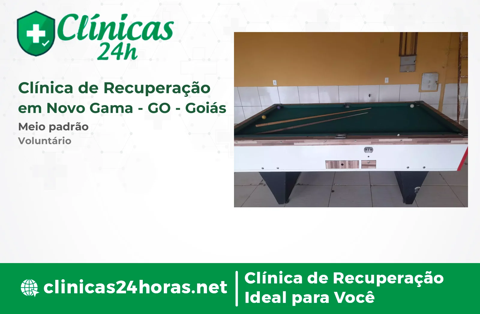 Clínica de Recuperação em Novo Gama Masculina