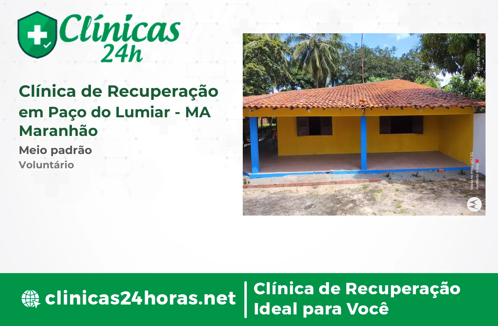 Clínica de Recuperação em Paço do Lumiar Masculina