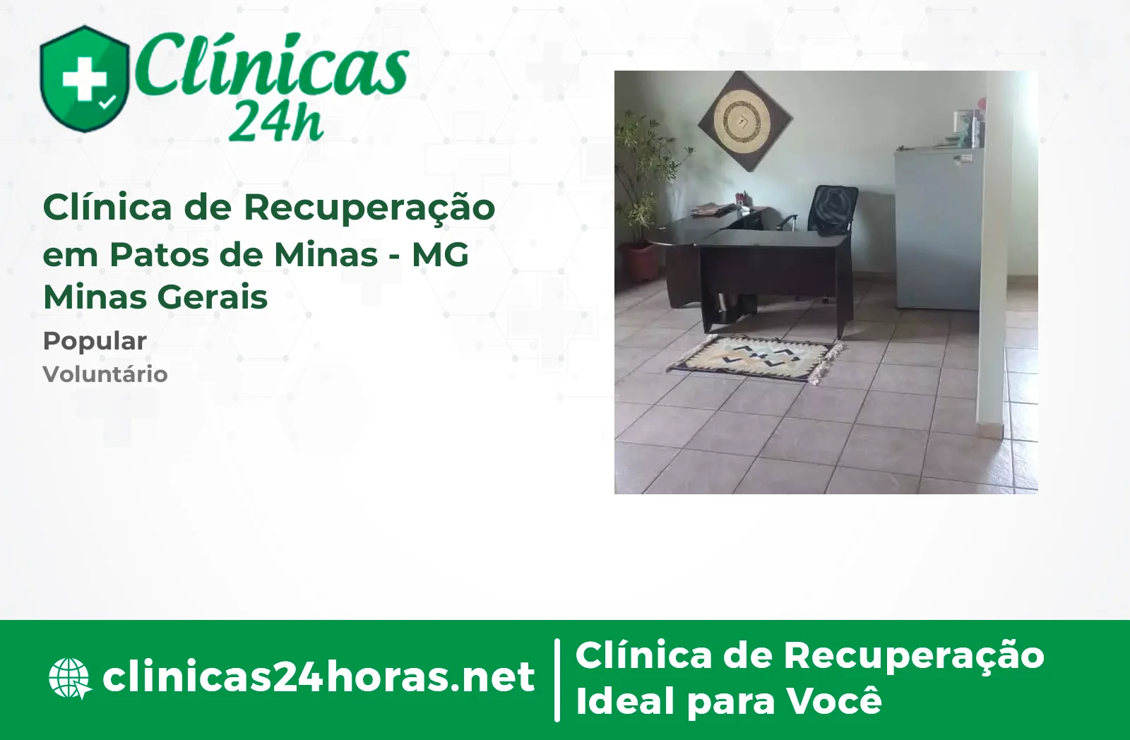 Clínica de Recuperação em Patos de Minas Masculina