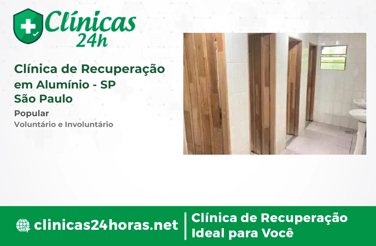 Clínica de Recuperação em Alumínio Masculina