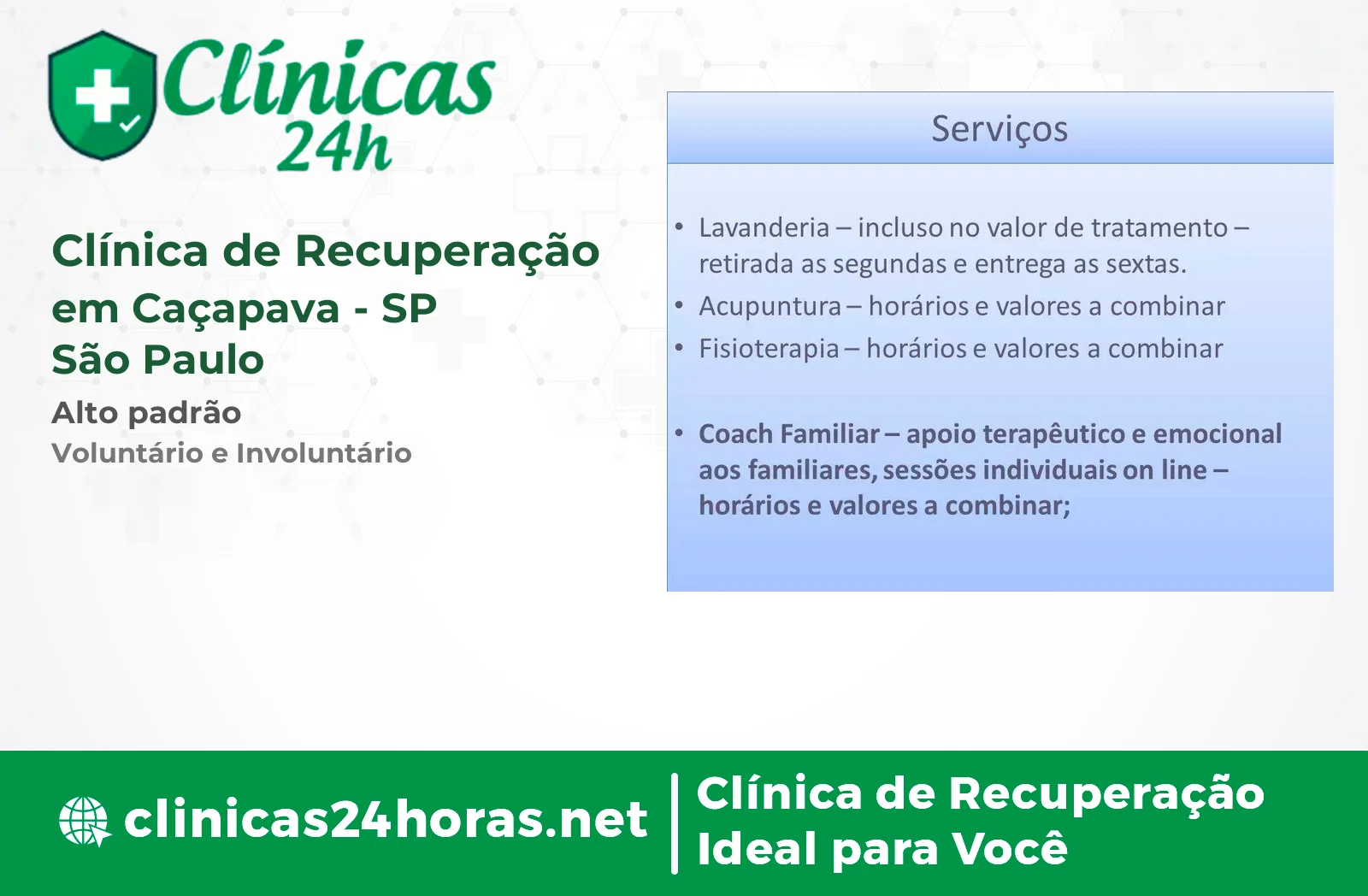 Clínica de Recuperação em Caçapava Feminina