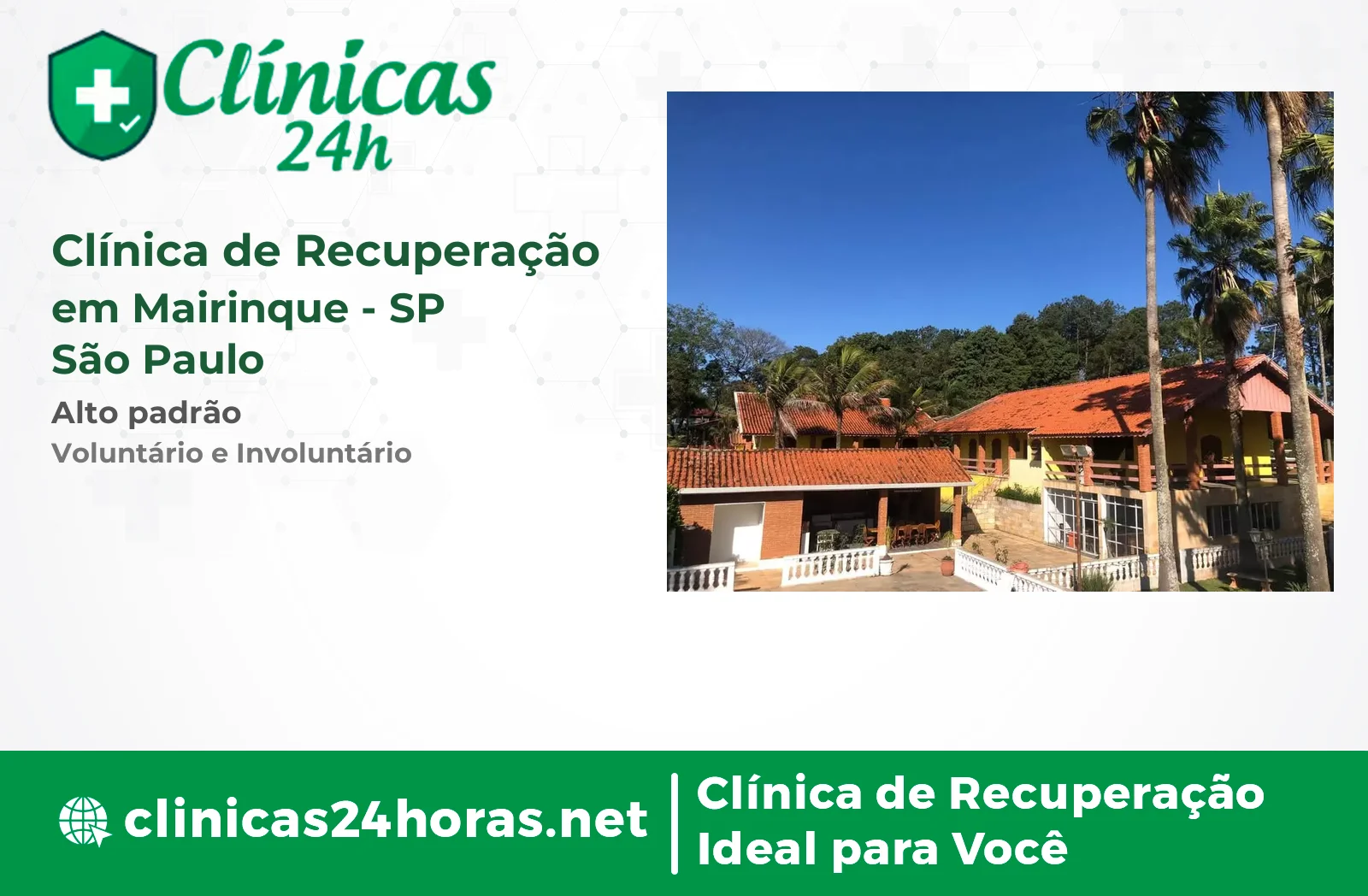 Clínica de Recuperação em Mairinque Masculina