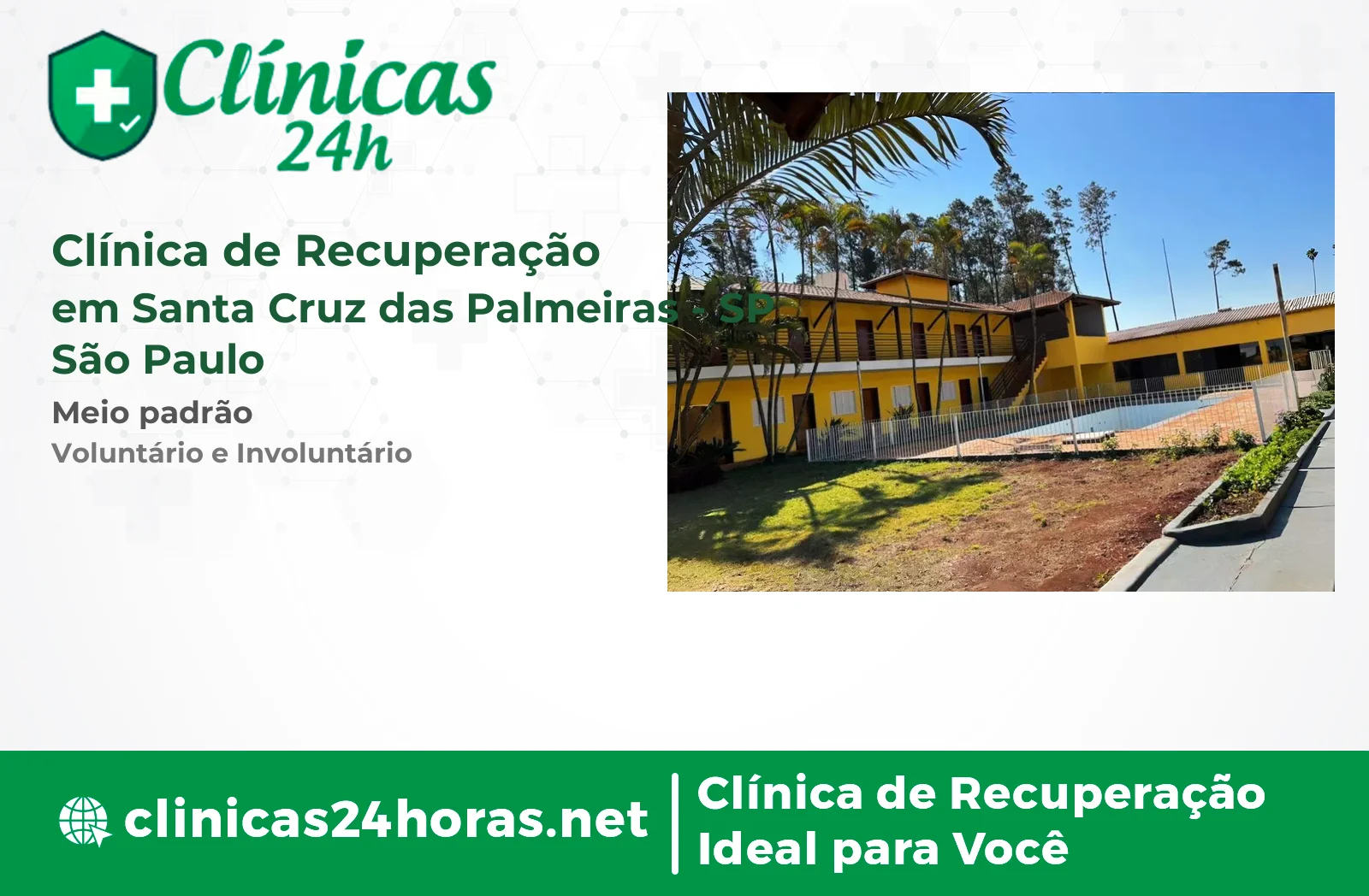 Clínica de Recuperação em Santa Cruz das Palmeiras Masculina